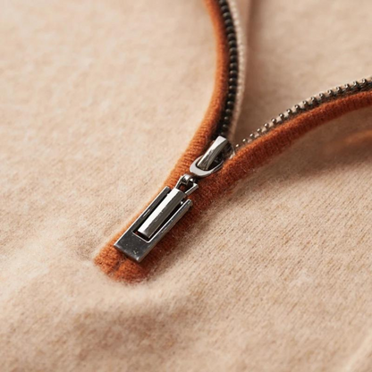 100% CASHMERE ZIP UP POLO