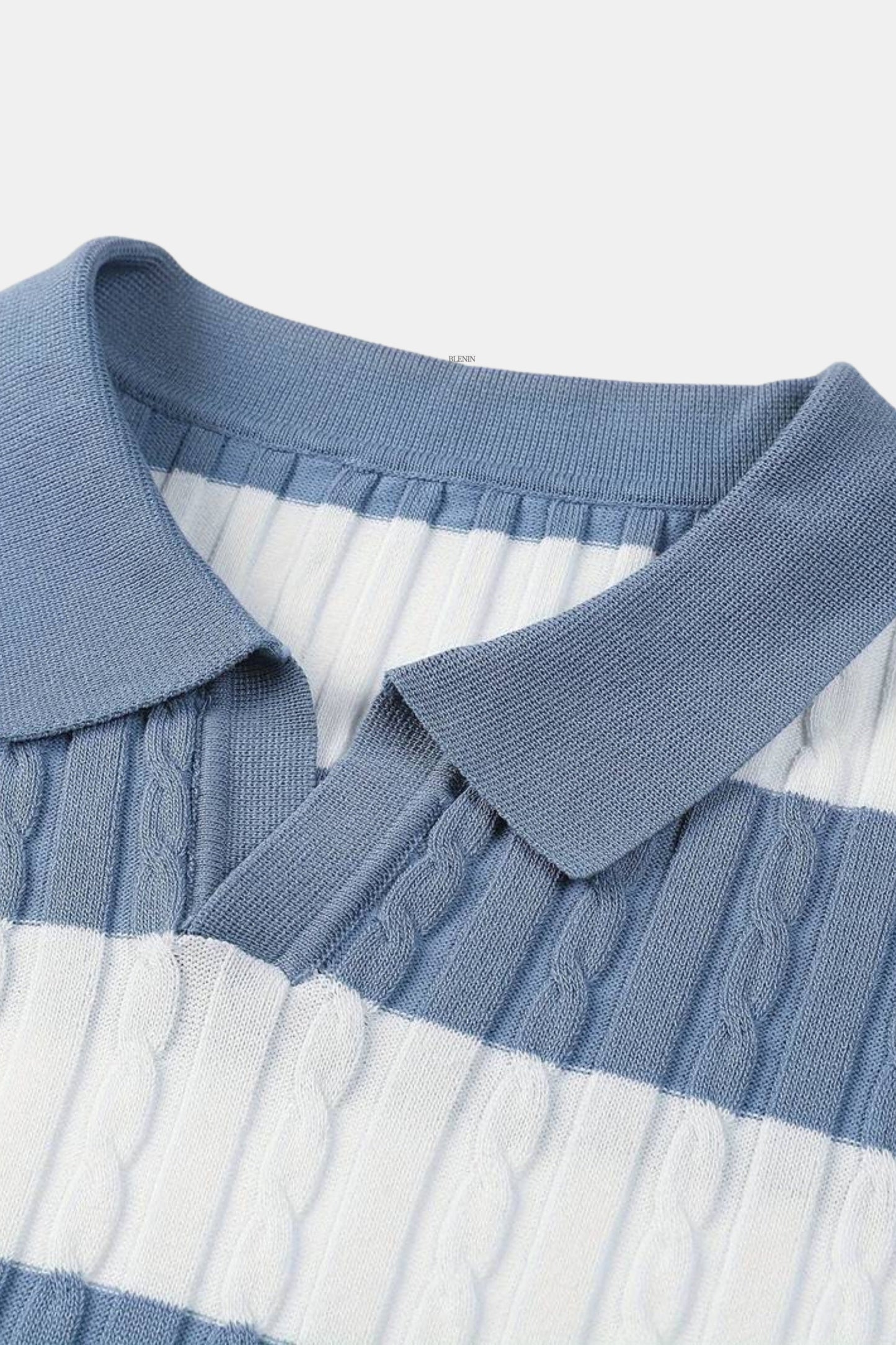 NOBA White Stripe Polo 