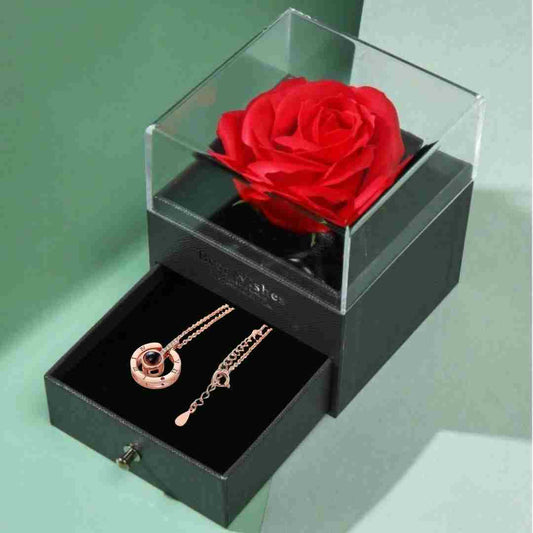 Collar de Proyección | Te Amo in 100 Idioms + Jewelry Box 