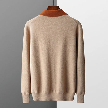 100% CASHMERE ZIP UP POLO